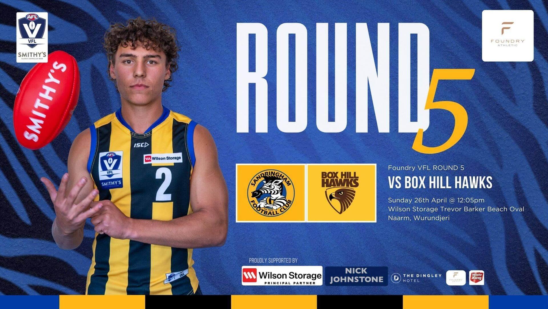 Foundry Athletic VFL Round 5 - Sandringham v Box Hill Hawks