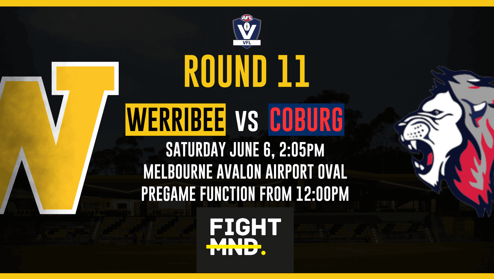 VFL 2026 Round 11 Match Day Function: Werribee vs. Coburg VFL 2026 Round 11 Match Day Function: Werribee vs. Coburg