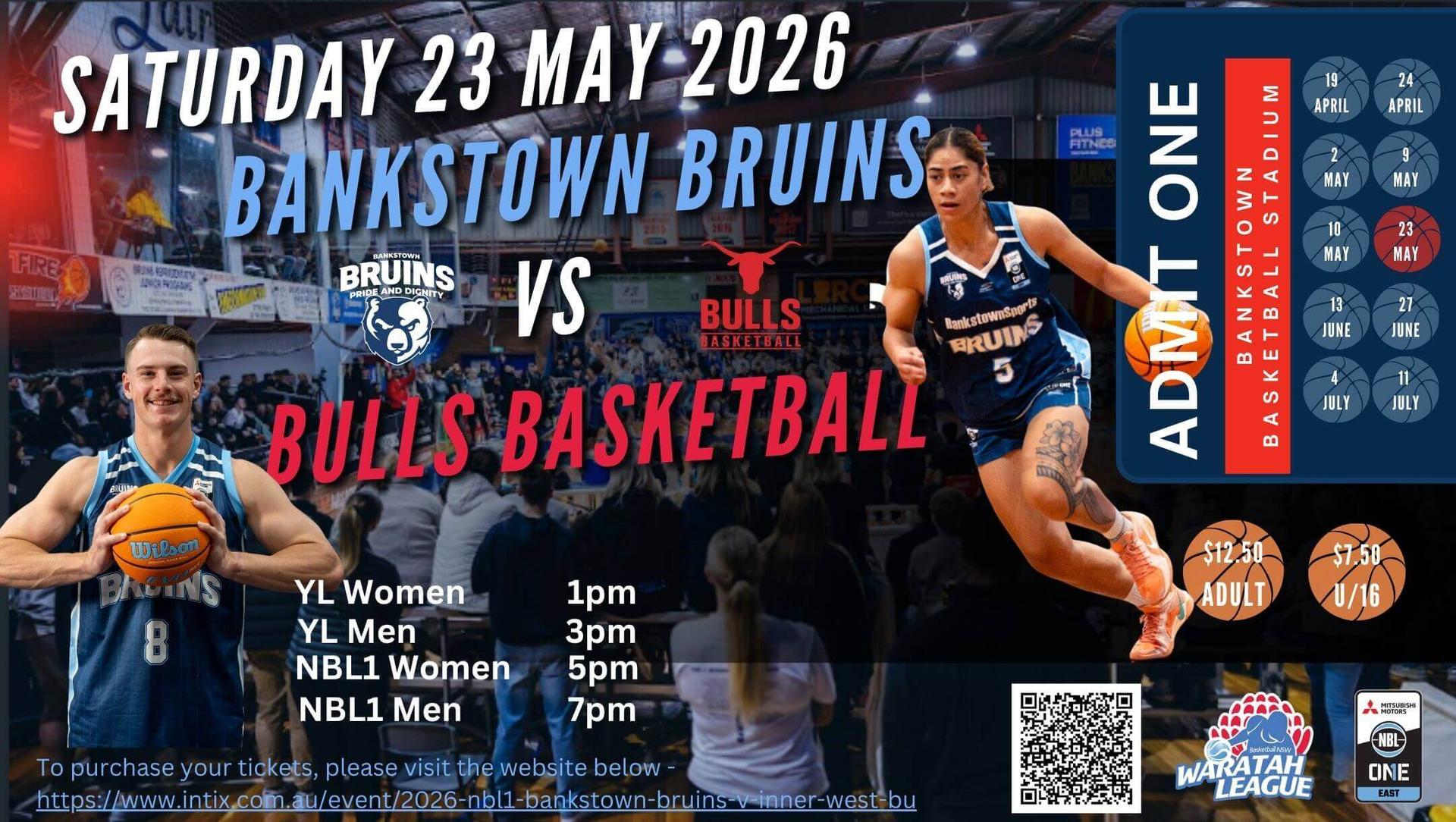 2026 NBL1 Bankstown Bruins v Inner West Bulls 2026 NBL1 Bankstown Bruins v Inner West Bulls